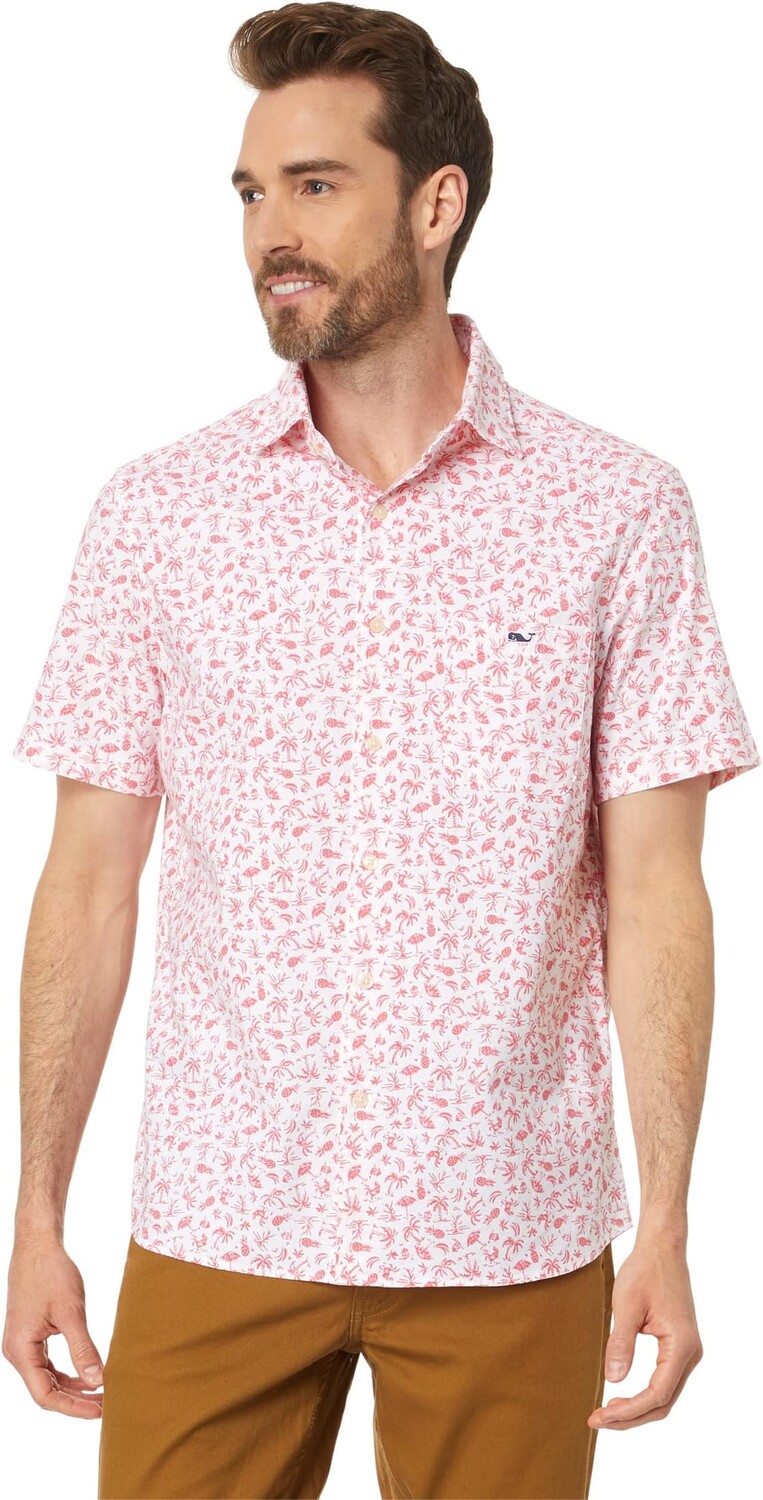 

Рубашка с коротким рукавом с принтом Harbour Toss Vineyard Vines, цвет White Cap