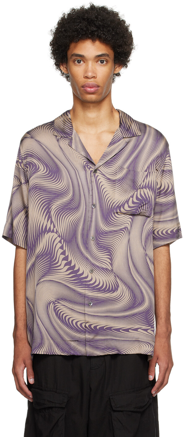 

Фиолетовая рубашка с рисунком Dries Van Noten
