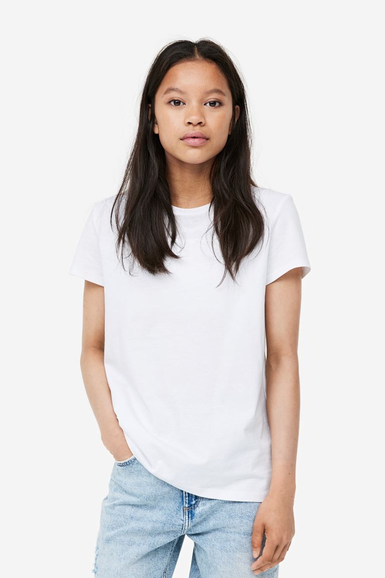 Комплект из 3 хлопковых футболок H&M комплект из трех футболок с круглым вырезом 5 синий