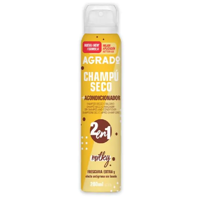 

Шампунь champú seco 2en1 acondicionador spray milky Agrado, объем 200 мл