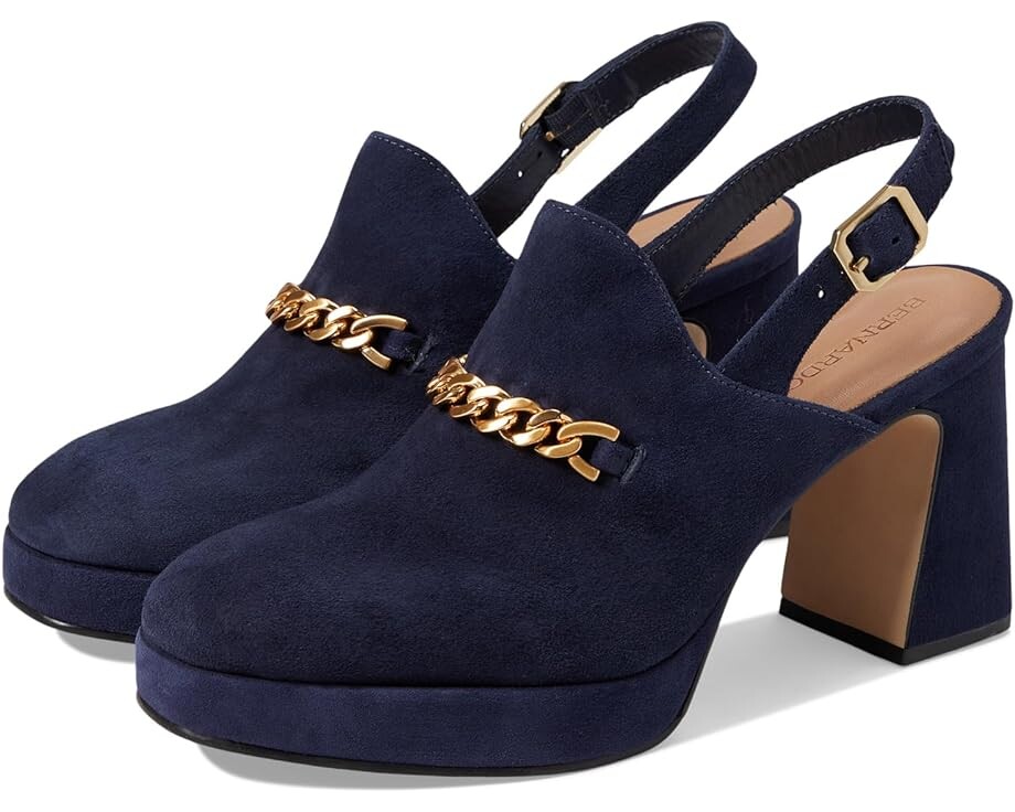 Сабо Bernardo Napa, цвет Dark Navy Suede