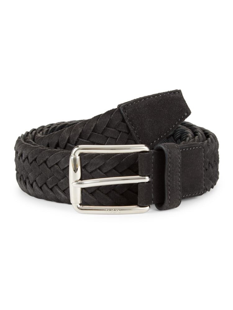 

Плетеный замшевый ремень с пряжкой Frame Tod'S, цвет Charcoal