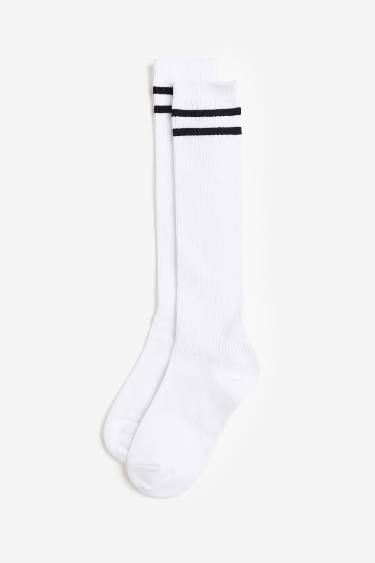 дозирующее полотенце для мужчин детские футбольные носки спортивные носки гольфы до колена для студентов нескользящие гольфы Упаковка из 2 гольфов H&M, белый
