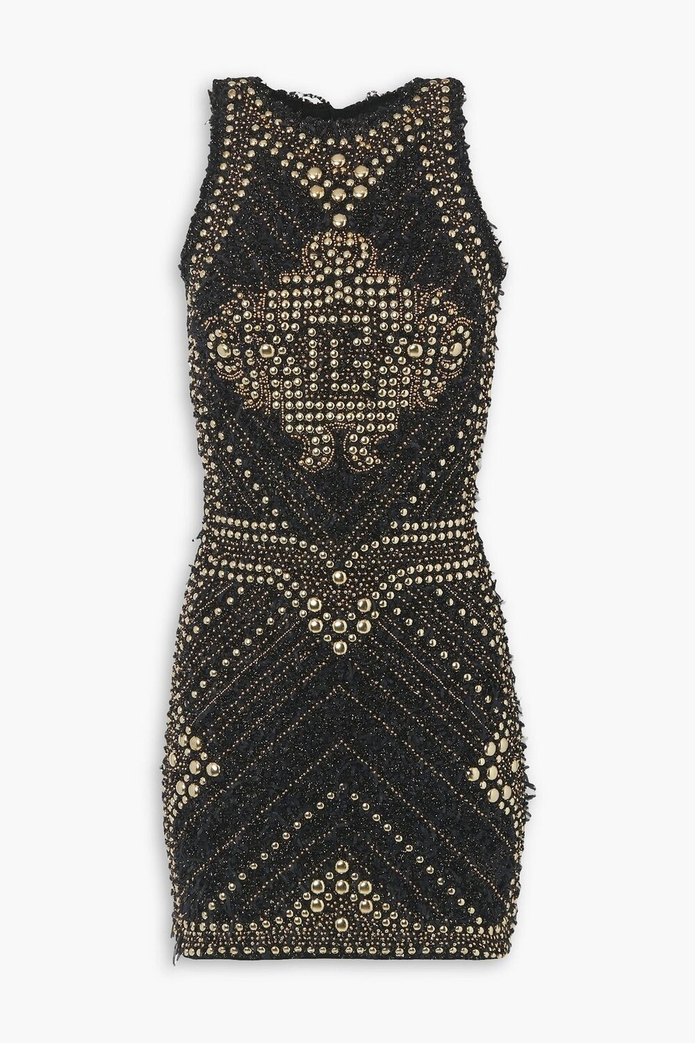 

Платье мини из джерси, украшенное кристаллами BALMAIN, черный