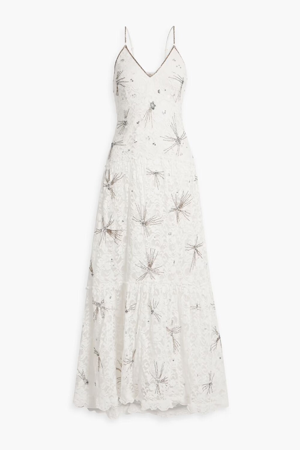 

Платье макси Celestia из хлопкового кружева с декором Loveshackfancy, цвет Off-white