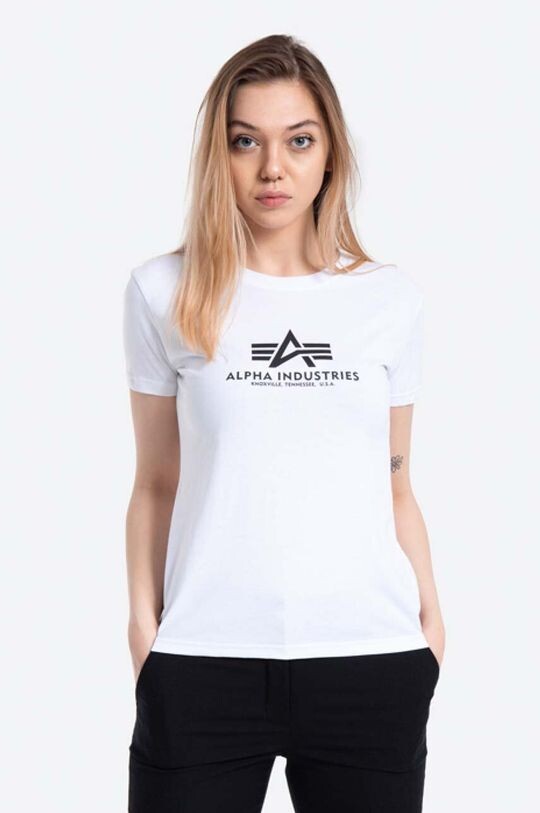

Новая хлопковая футболка Basic T Wmn Alpha Industries, белый