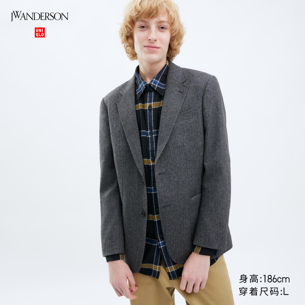 

Пиджак Uniqlo JWA полушерстяной, темно-серый