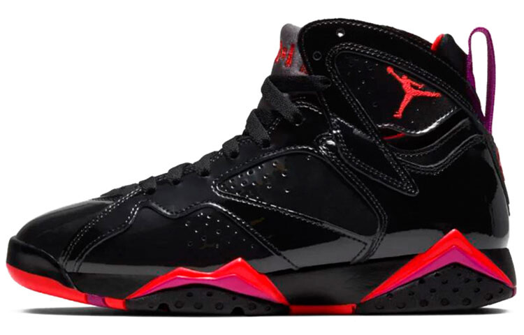 

Air Jordan 7 Женские баскетбольные кроссовки из лакированной кожи в стиле ретро, черный блеск