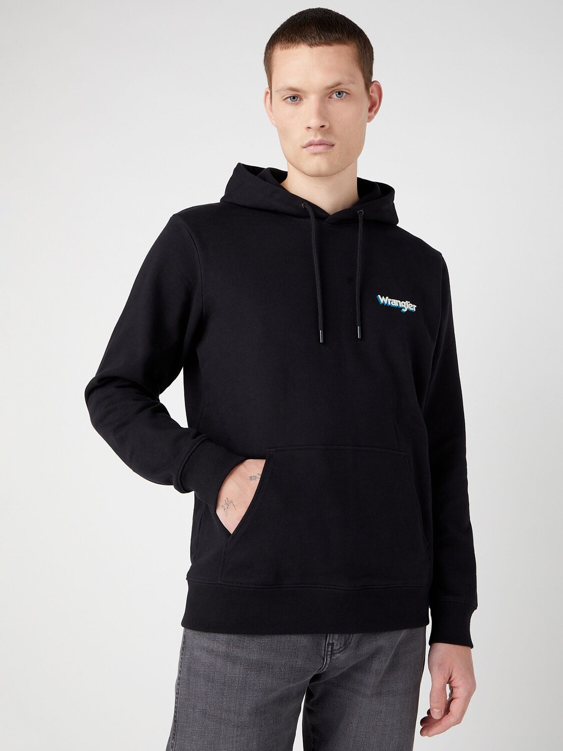 

Толстовка с логотипом Wrangler, мытый черный