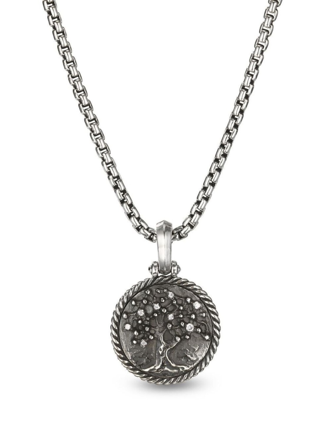 

Серебряная подвеска Tree of Life с бриллиантами David Yurman, серебряный