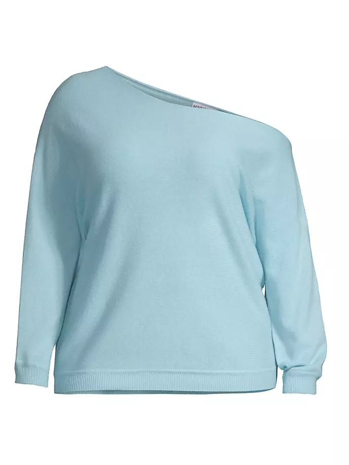 Кашемировый свитер с открытыми плечами Minnie Rose, Plus Size, цвет baby blue