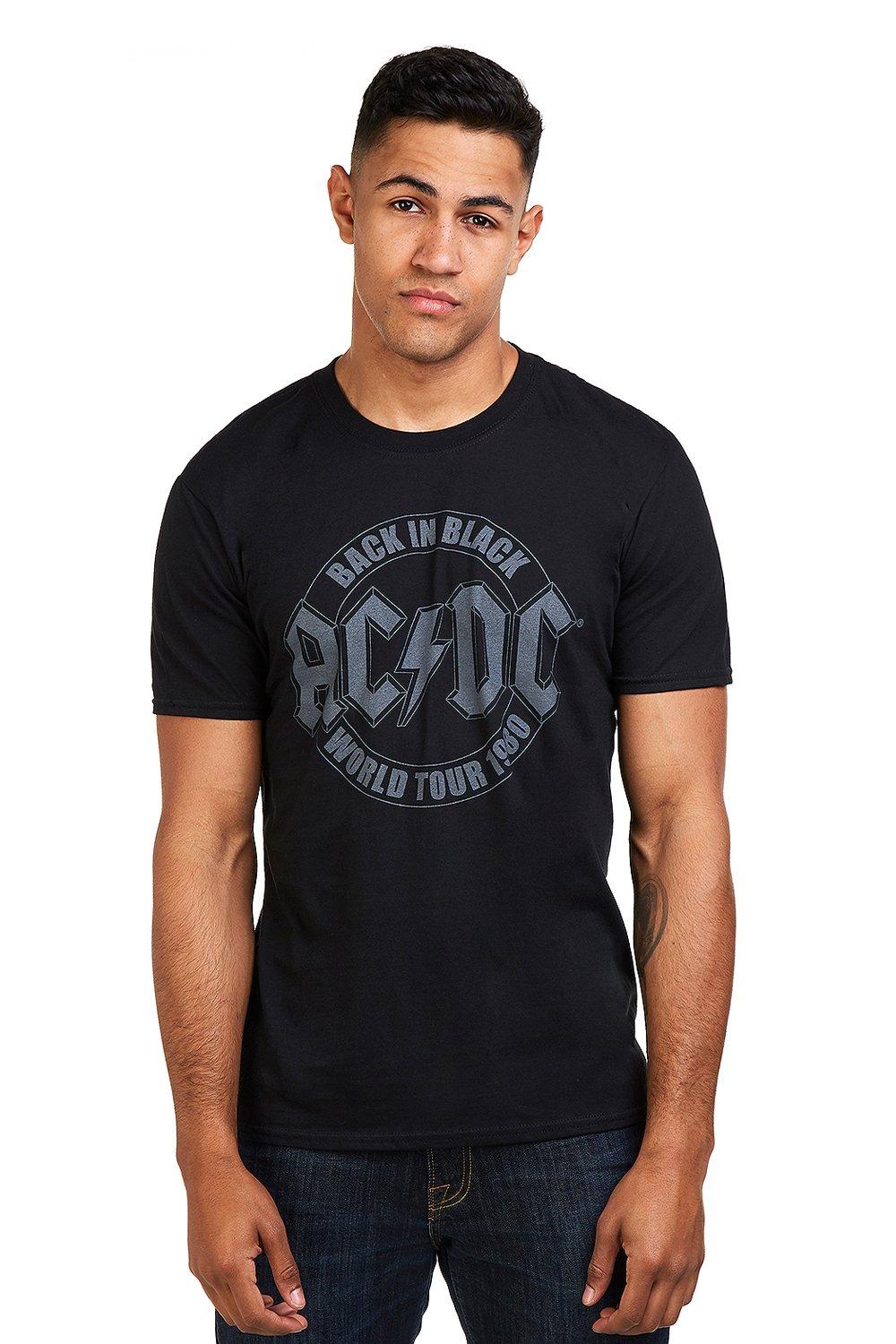 Хлопковая футболка с эмблемой Tour AC/DC, черный популярная музыкальная рок группа ac dc памятная монета из сплава настольное украшение поделки фотоподарок