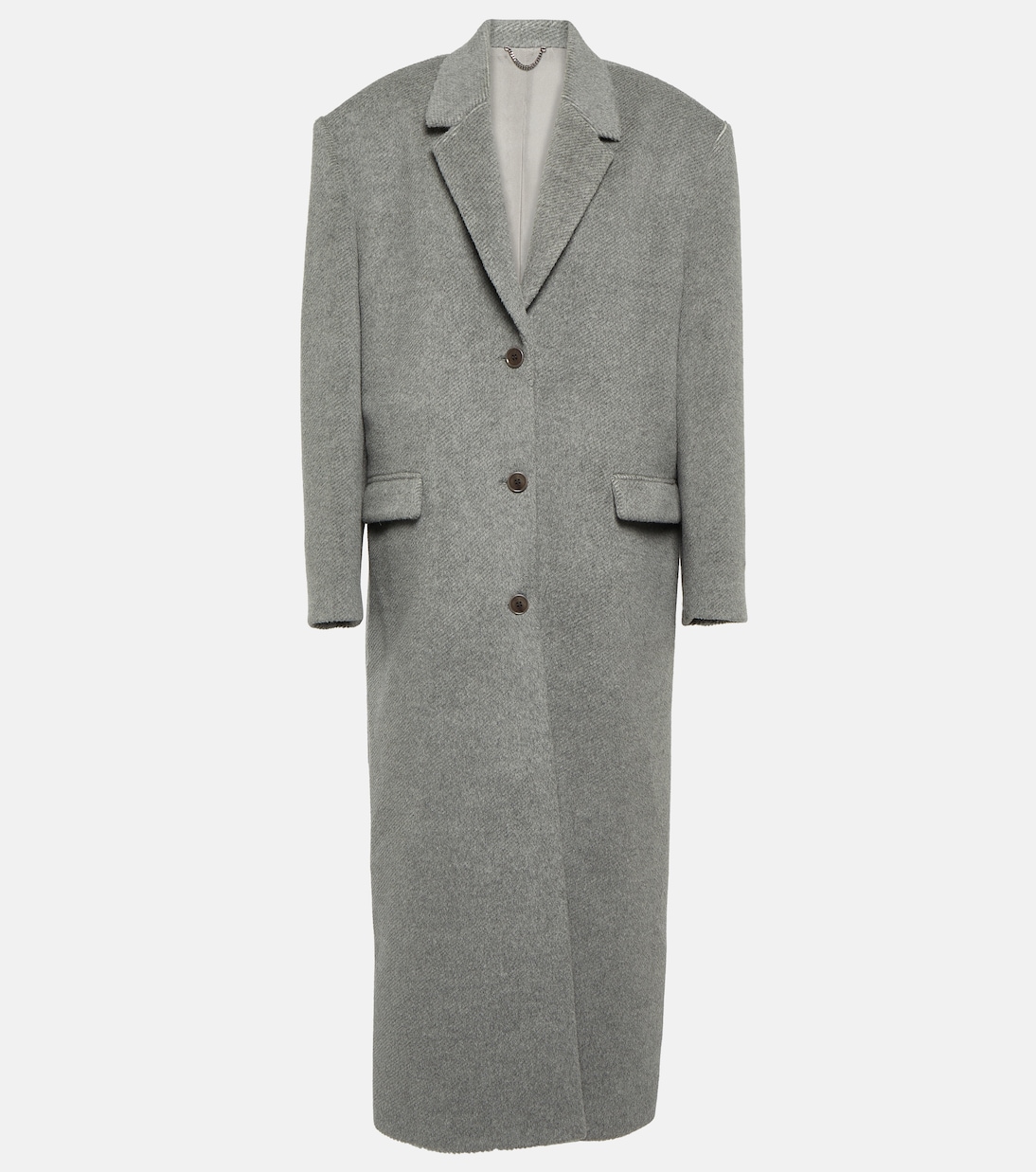 цена Однобортное пальто из альпаки и шерсти Magda Butrym, серый