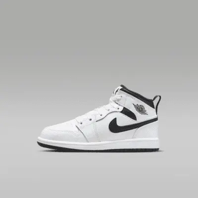 

Кроссовки Jordan 1 Mid, цвет White/White/Black/Black