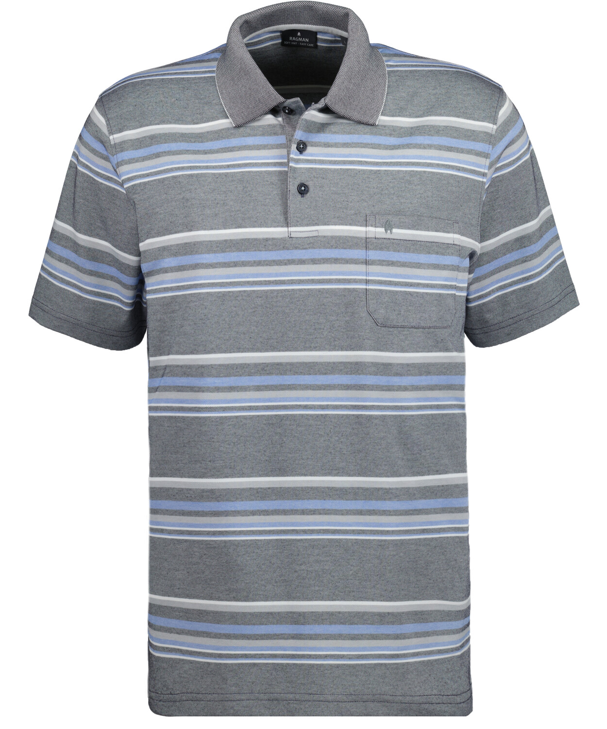 

Поло Ragman gestreiftes Softknit Polo, морской