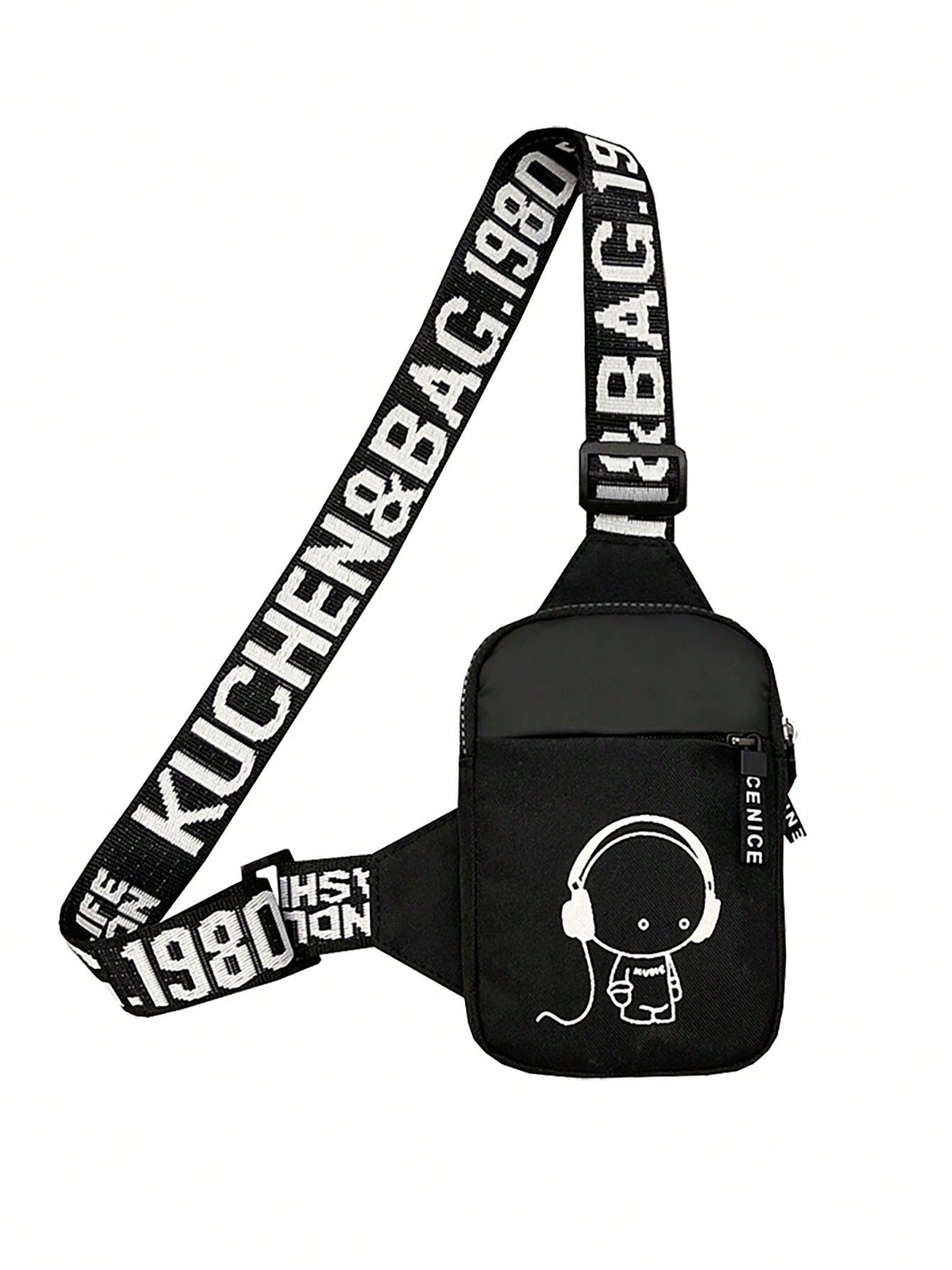 Модная сумка через плечо, черный простой и легкий рюкзак с флуоресцентным ночником сумка на плечо черный