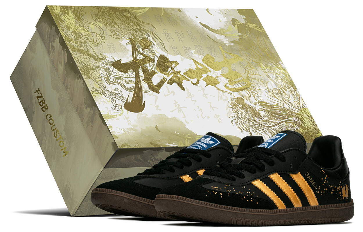 

Кроссовки adidas originals Samba Series Skateboarding Shoes Unisex Low-top Black/gold, черный/золотой