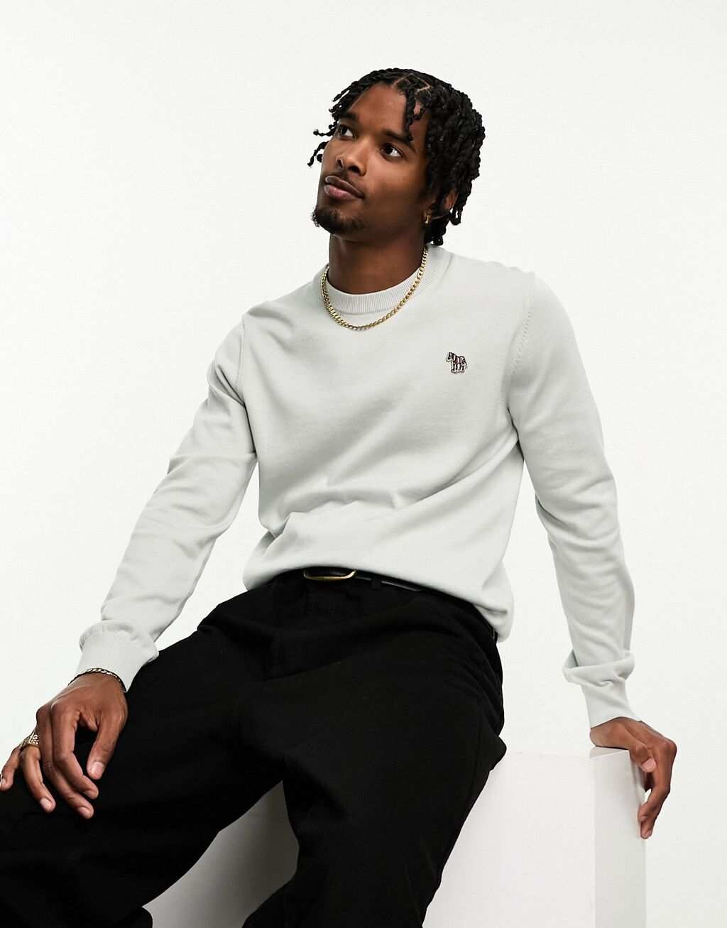 

Серый меланжевый джемпер с логотипом PS Paul Smith