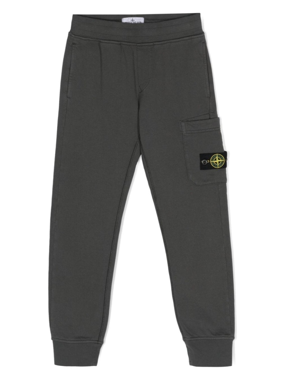 

Stone Island Junior брюки из джерси с нашивкой Compass, серый