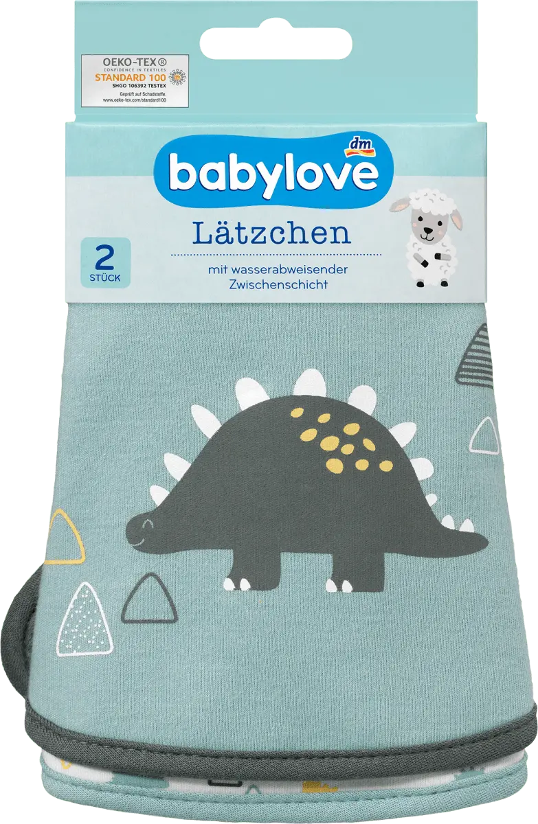 

Нагрудник из ткани Дино синий 2шт 2шт babylove