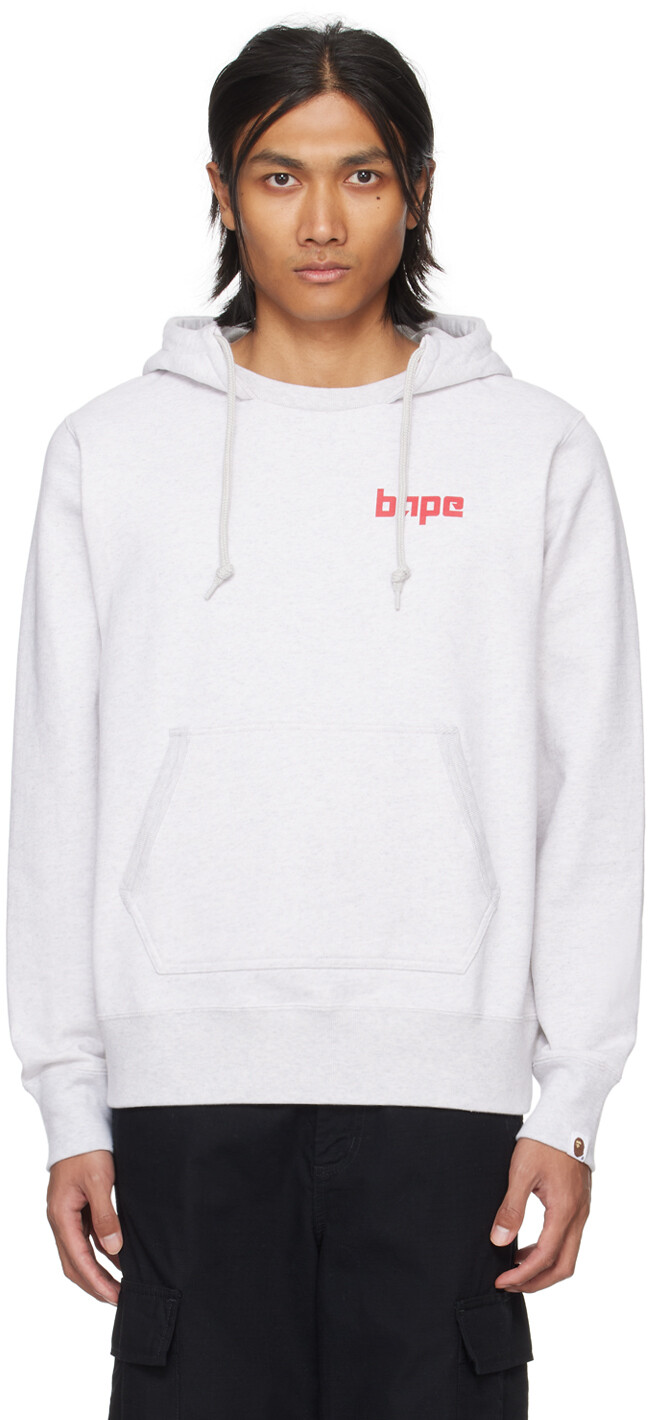 

Серый пуловер с капюшоном Bape