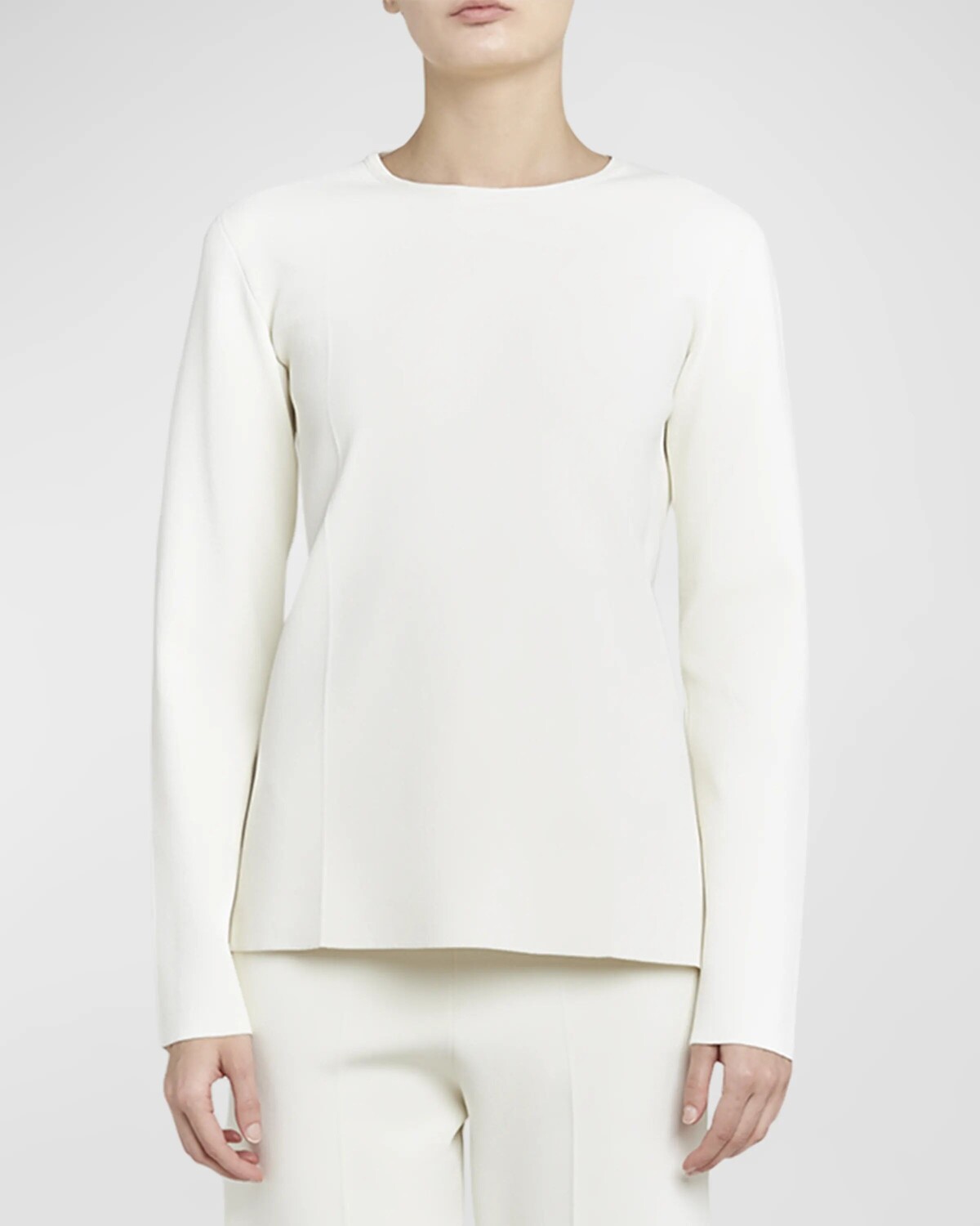

Свитер с круглым вырезом и длинными рукавами Jil Sander, цвет Porcelain