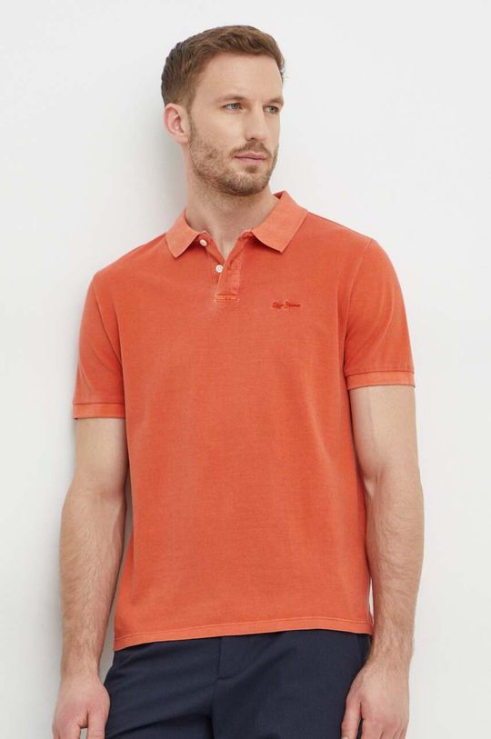 Хлопковая рубашка-поло Pepe Jeans, оранжевый рубашка поло londgford из хлопка pepe jeans розовый