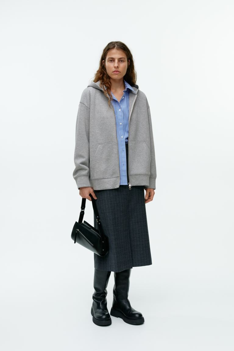 

Куртка на молнии с капюшоном H&M, серый