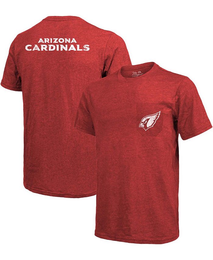 Футболка с карманами Arizona Cardinals Tri-Blend - Cardinal Majestic, красный футболка с карманами tri blend threads detroit lions синяя majestic