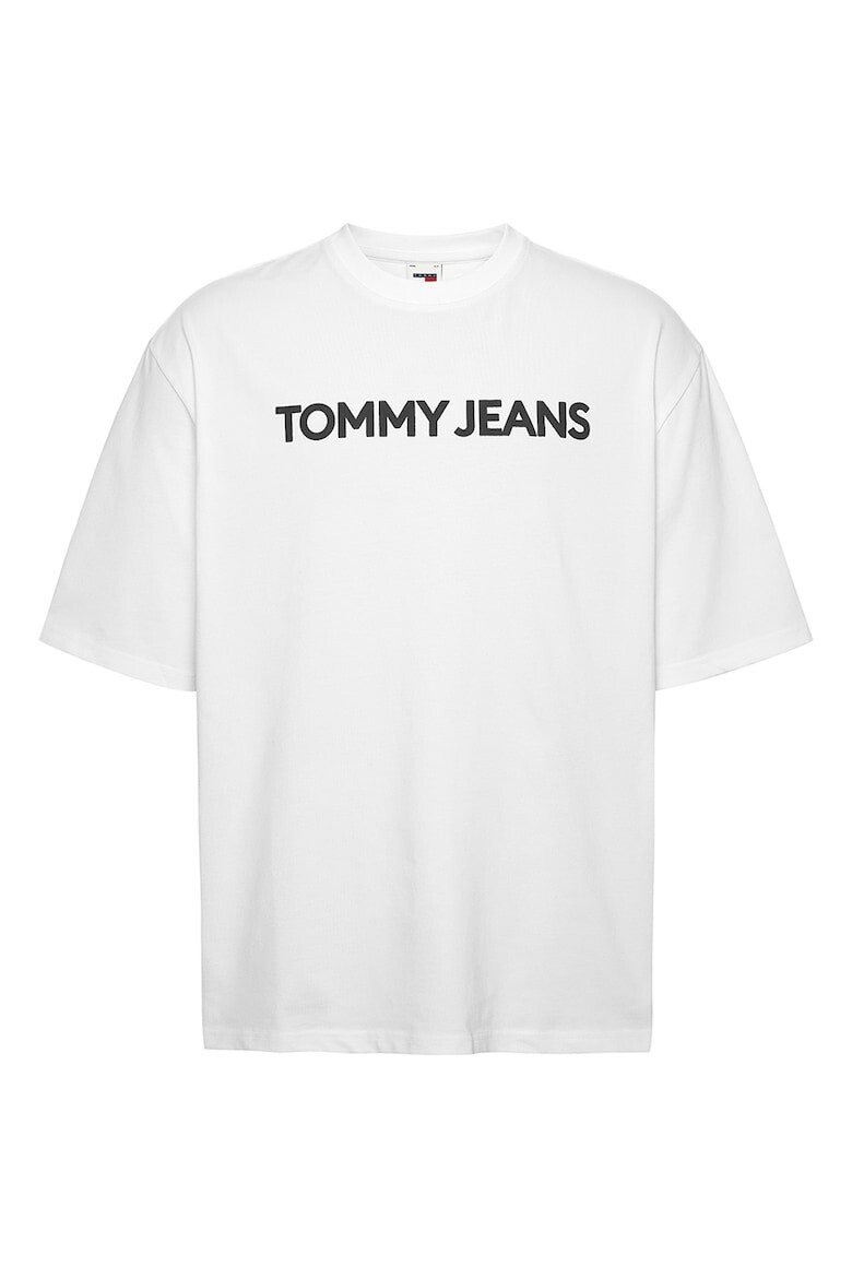 

Хлопковая футболка с овальным вырезом Tommy Jeans, черный