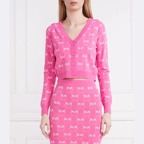 

Спокойный укороченный кардиган Pinko, розовый