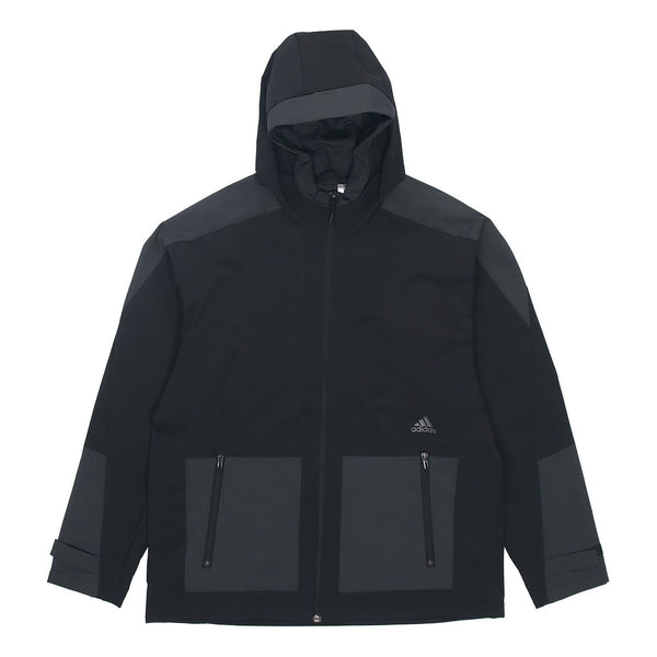 Куртка adidas Sports Training Woven Windproof hooded Logo Jacket Black, черный