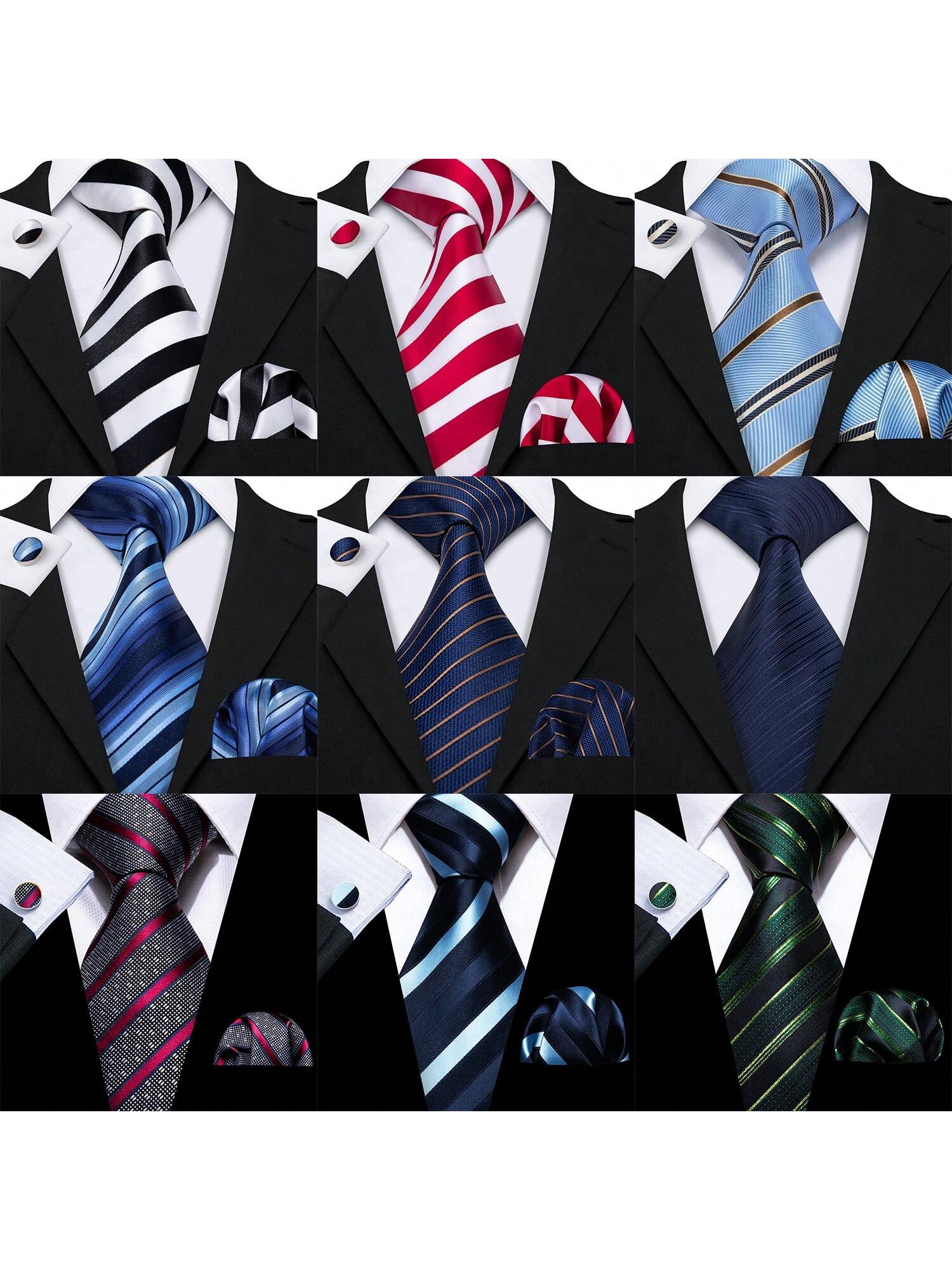 Дизайнерский мужской галстук Barry Wang, синие полосы цена и фото