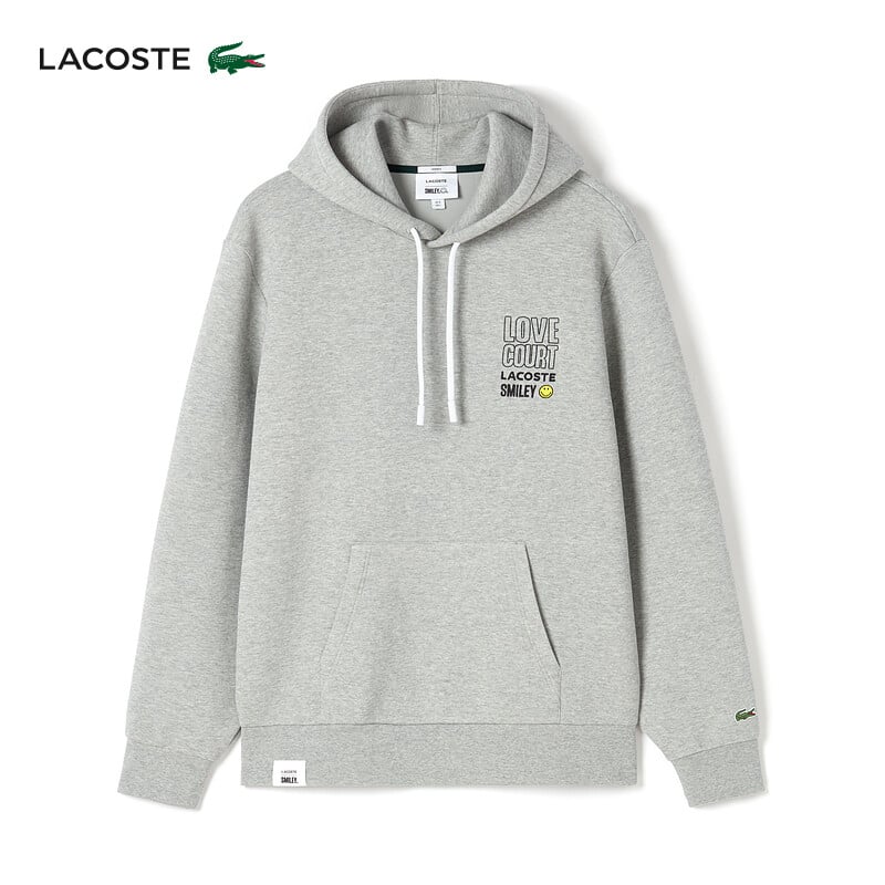 

Толстовка унисекс Lacoste x Smiley удобная, серый