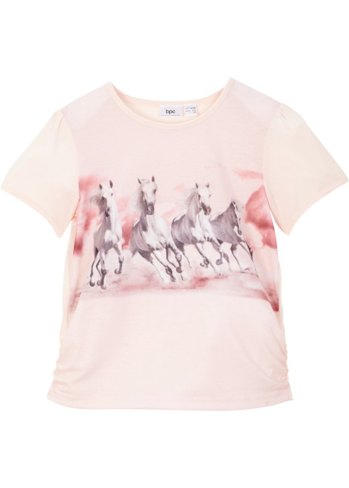 Футболка для девочки с фотопринтом лошади Bpc Bonprix Collection, розовый ночная рубашка с короткими рукавами climatyl xl розовый