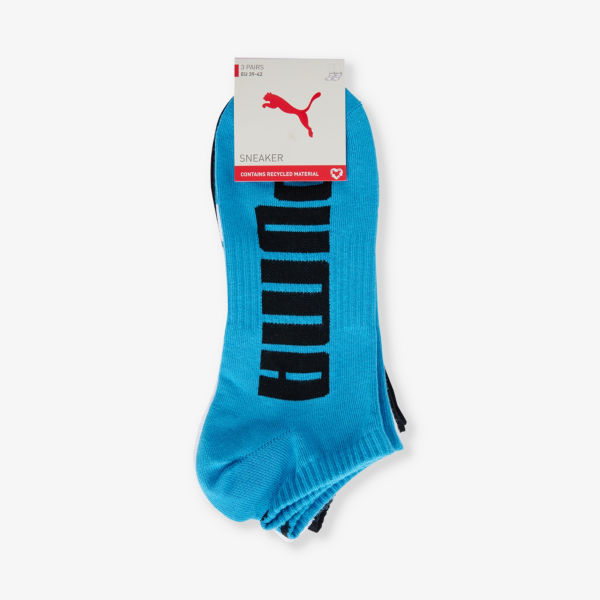 Фирменная упаковка из трех носков длиной до щиколотки из смесового хлопка Puma, синий