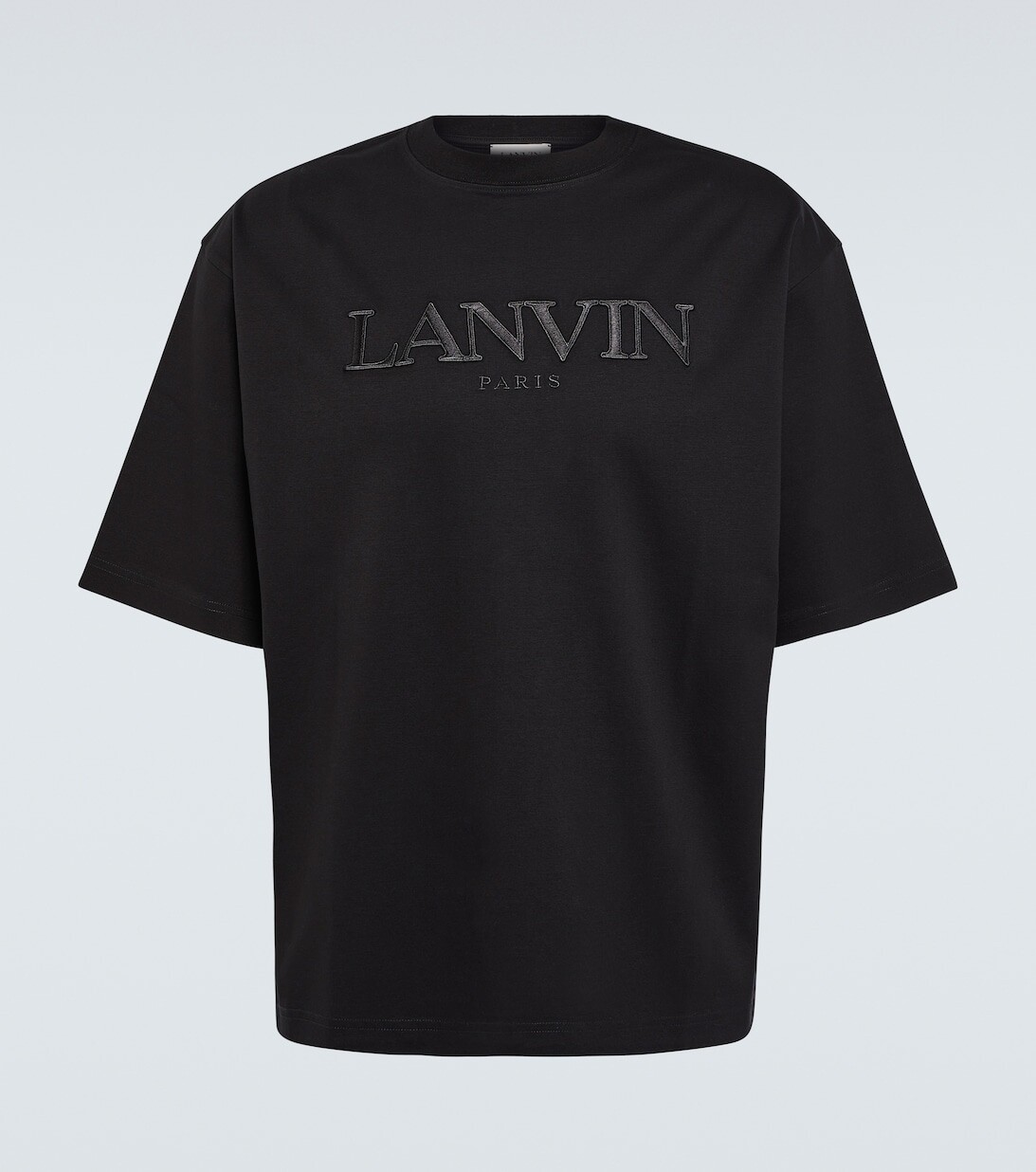 

Хлопковая футболка с вышитым логотипом Lanvin, черный