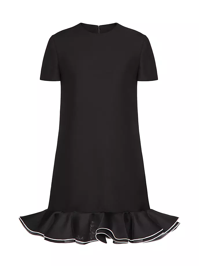 

Короткое платье из крепа от кутюр Valentino Garavani, цвет black ivory