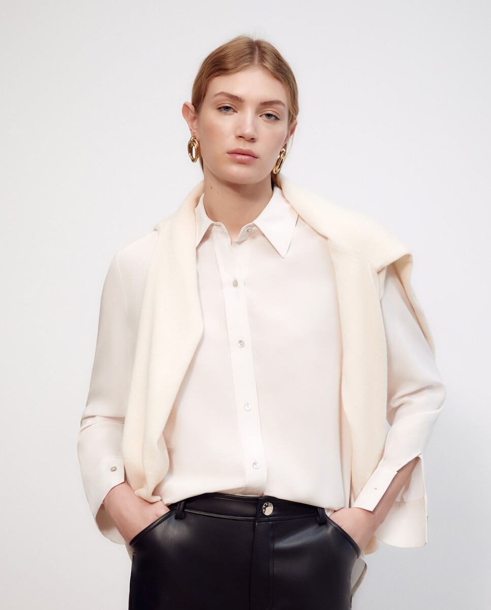 

Женская блузка с длинным рукавом Woman El Corte Inglés, сырой
