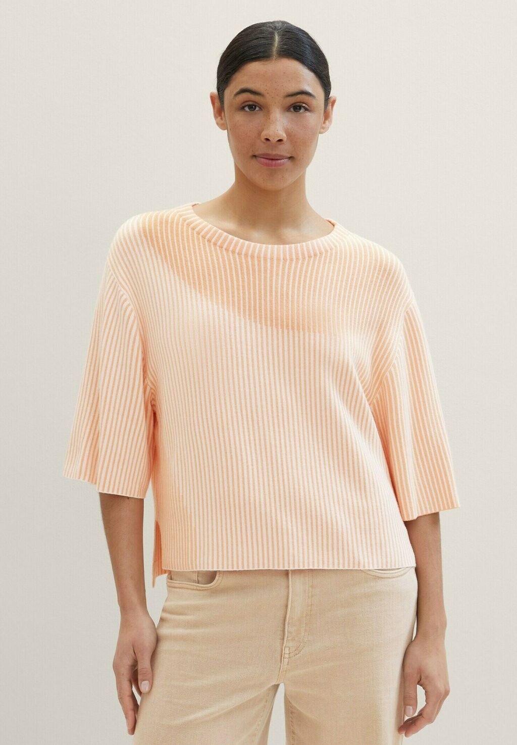

Вязаный свитер TOM TAILOR, цвет orange shades jacquard