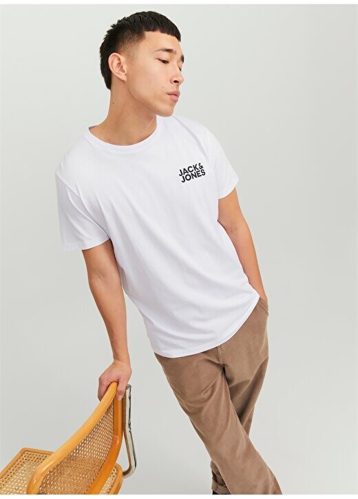 

Белая мужская футболка с круглым воротником 12151955_JJJECORP LOGO TEE SS O-NECK Jack & Jones, белый