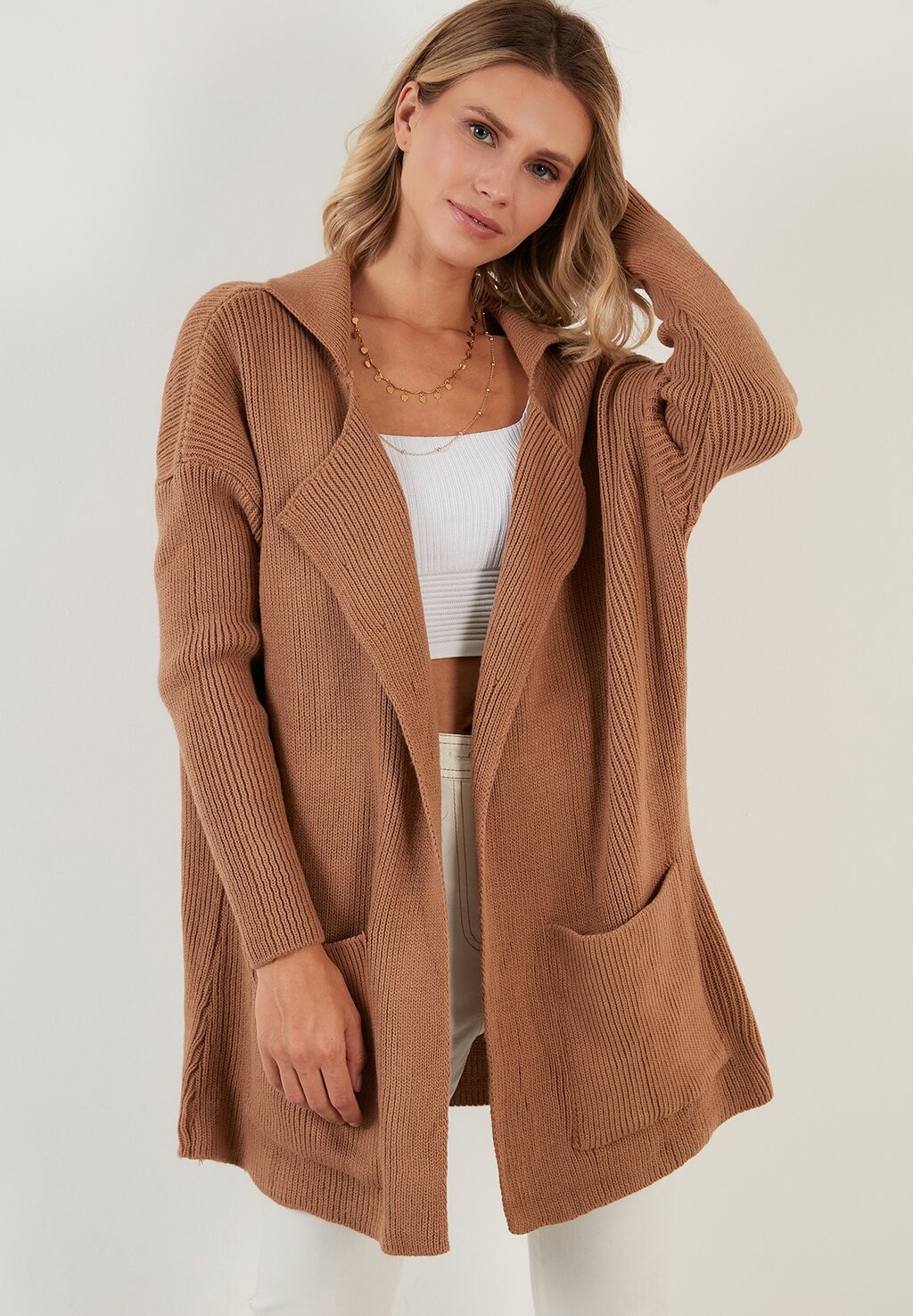 

Кардиган LELA Regular Fit, бежевый, Бежевый;коричневый