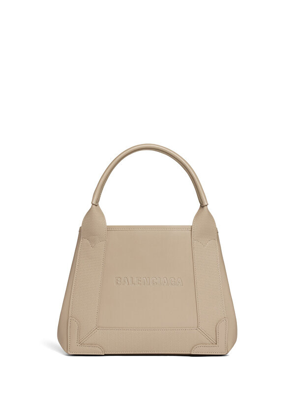 

Бежевая женская кожаная сумка с логотипом Balenciaga
