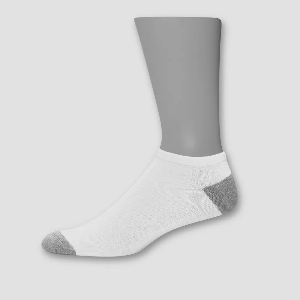 

Мужские легкие комфортные носки Hanes Super Value No Show Socks 20 шт., цвет White/Gray