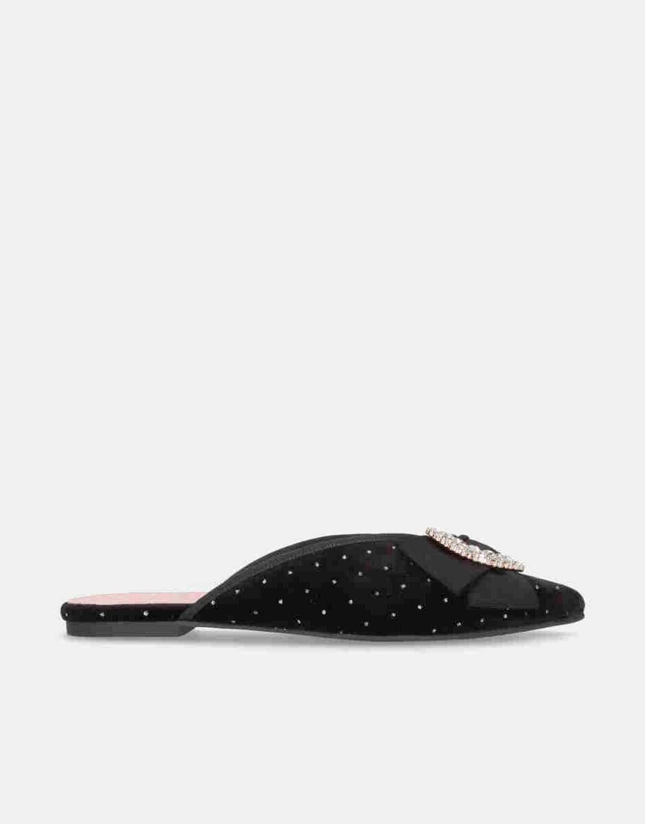 

Женские мюли из черного бархата с блестками и брошью Pretty Ballerinas, черный