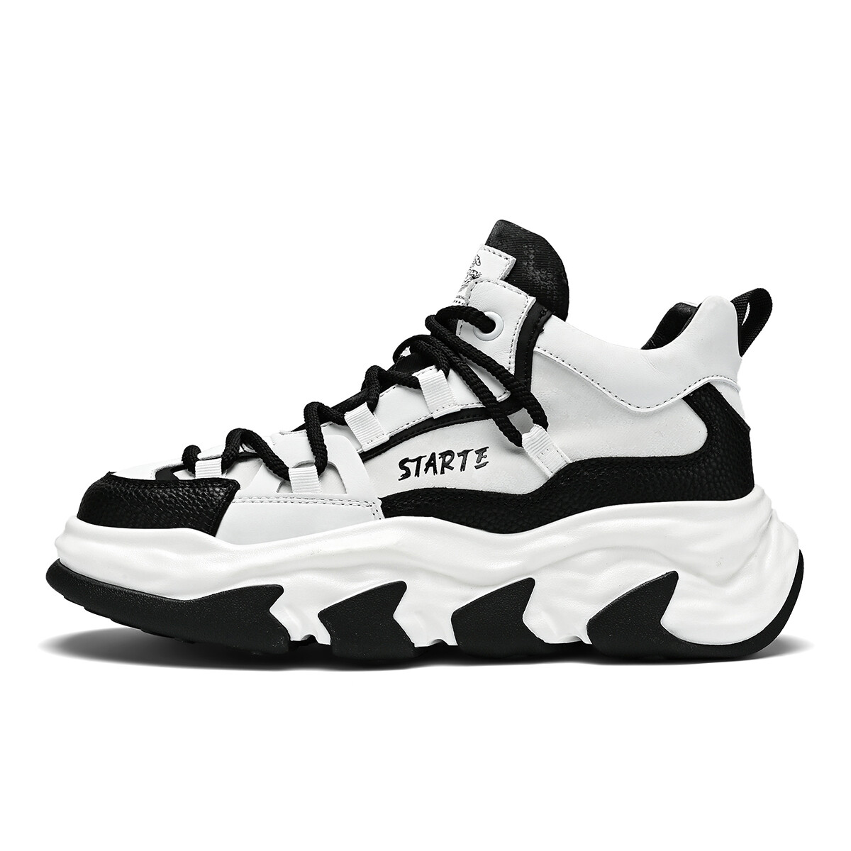 

Кроссовки GONGLANGSHIJIA Chunky Sneakers Men Mid-top, черный/белый