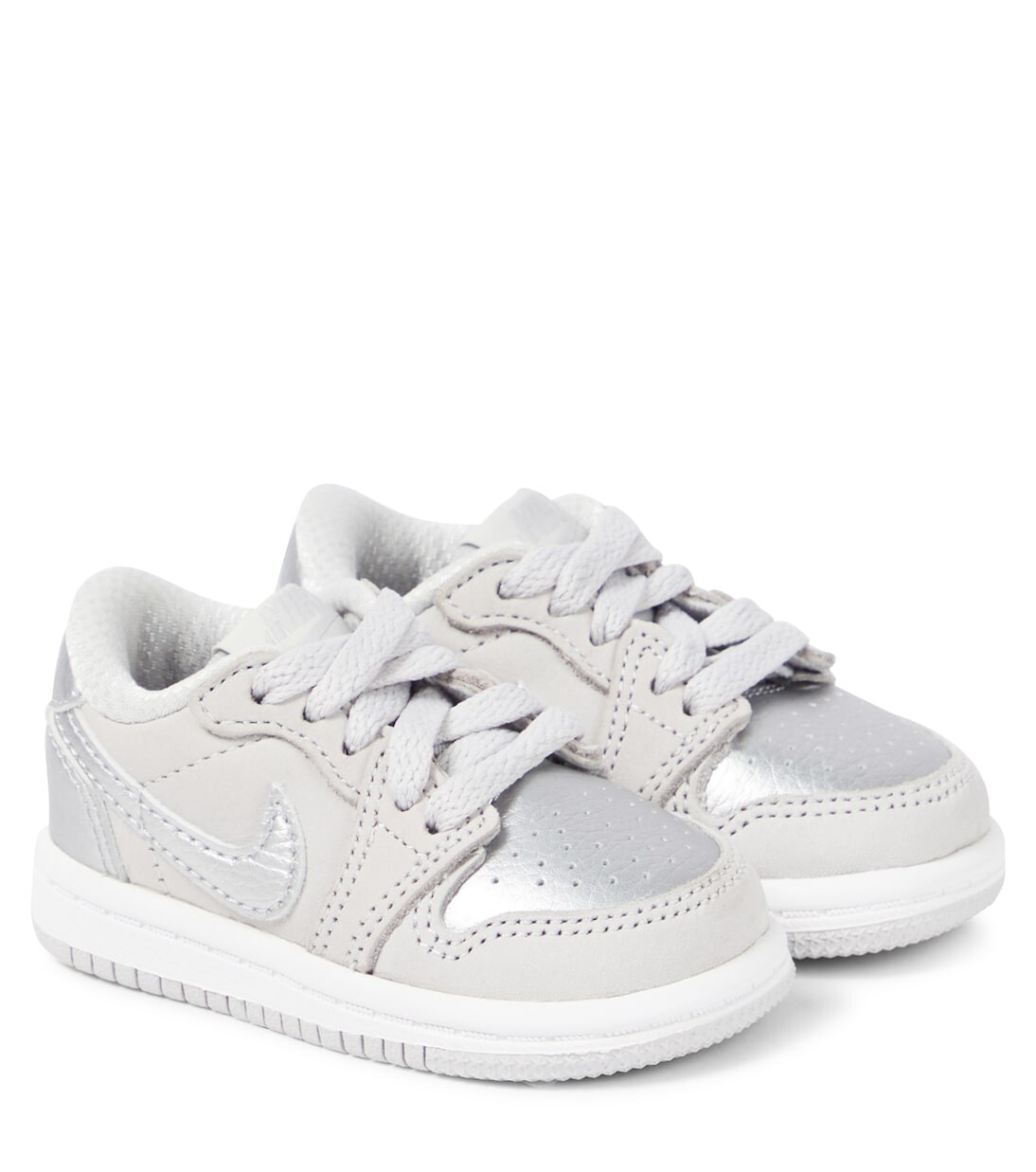 

Кожаные кроссовки Baby Air Jordan 1 Low OG Nike, серый