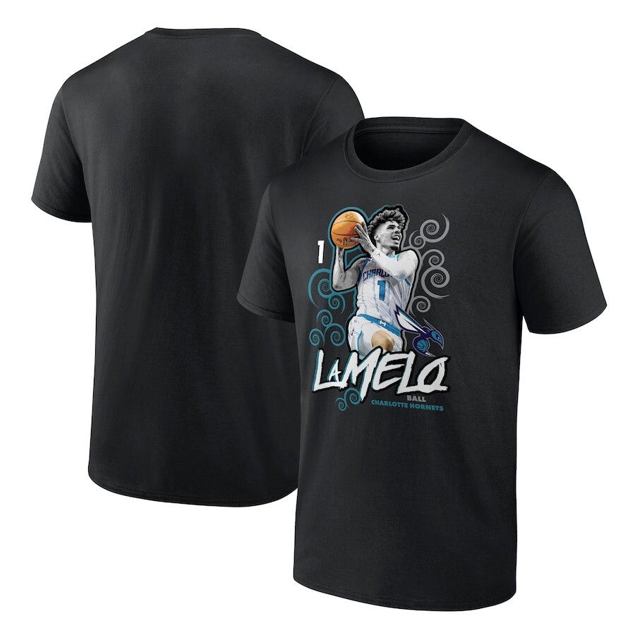 

Футболка с именем и номером Fanatics Branded Charlotte Hornets, черный