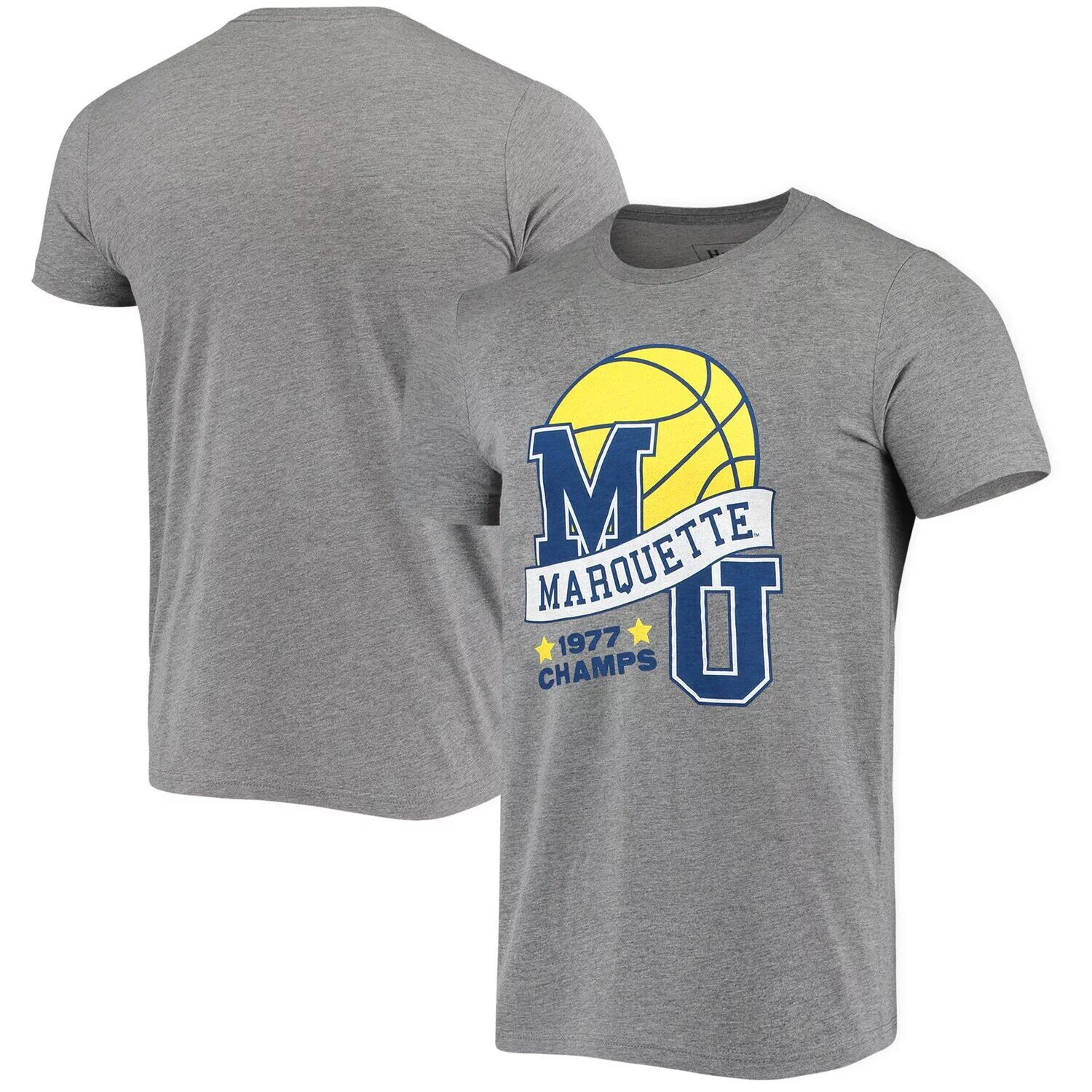 

Мужская футболка Homefield Heathered Grey Marquette Golden Eagles Vintage 1977 Champs Tri-Blend