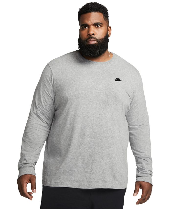 цена Мужская спортивная футболка с длинным рукавом Club Nike, серый